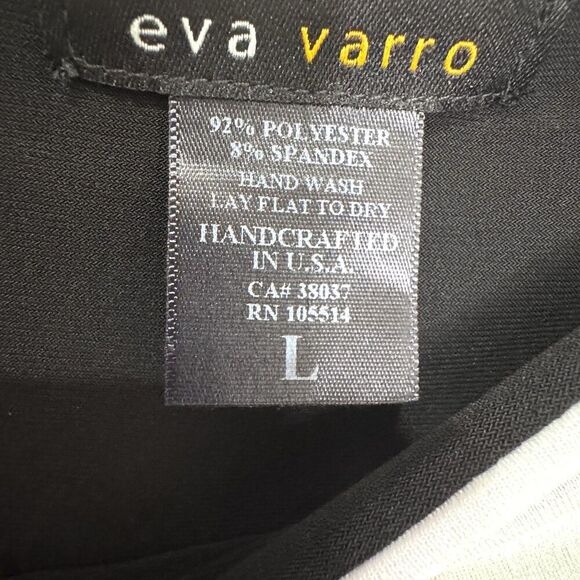 Eva Varro Tunic Top Womens Large Abstract Print Layered Hem 3/4 Sleeve Pullover - Picture 3 of 8